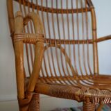 Armchair in rattan of the 1960s
