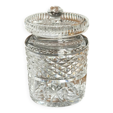 Confit jar / honey pot in signed Waterford crystal