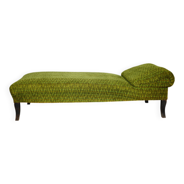 Chaise longue daybed de style mid-century en tissu, années 1960