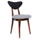 Heart-shaped chair in light blue and dark blue denim, Europe, 1960s