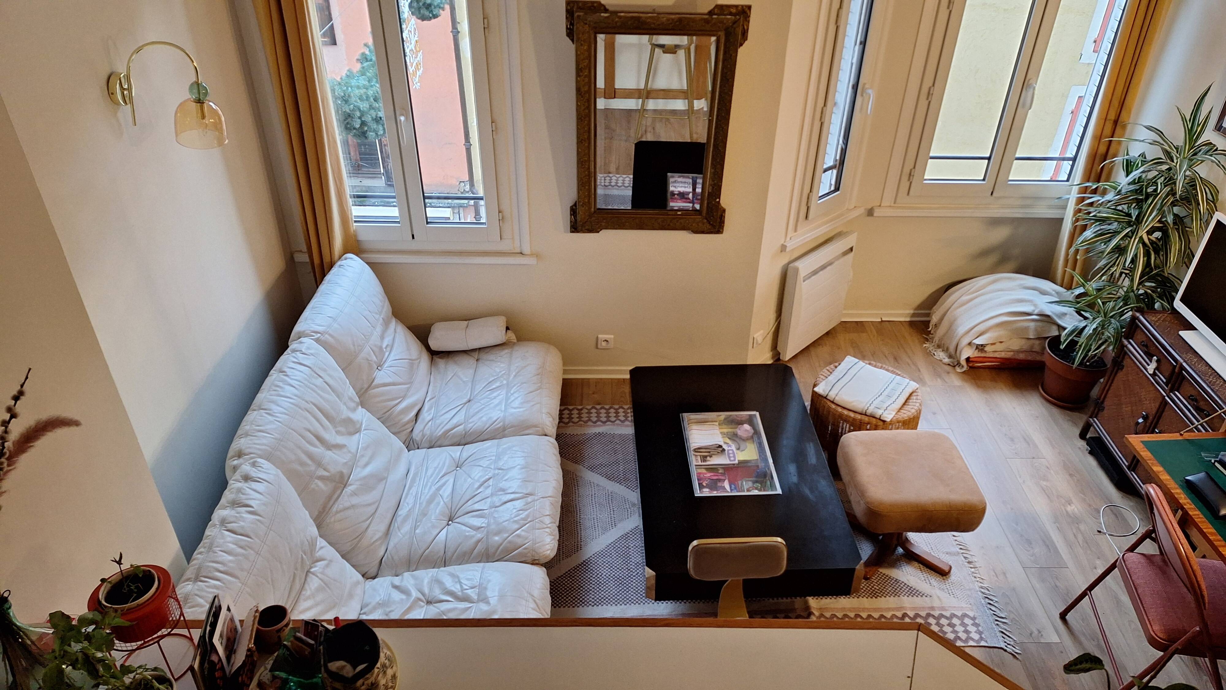 Canapé Ligne Roset Marsala – Michel Ducaroy – plexiglas fumé – vintage