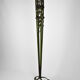 Art Deco floor lamp with wrought iron roses and green patina