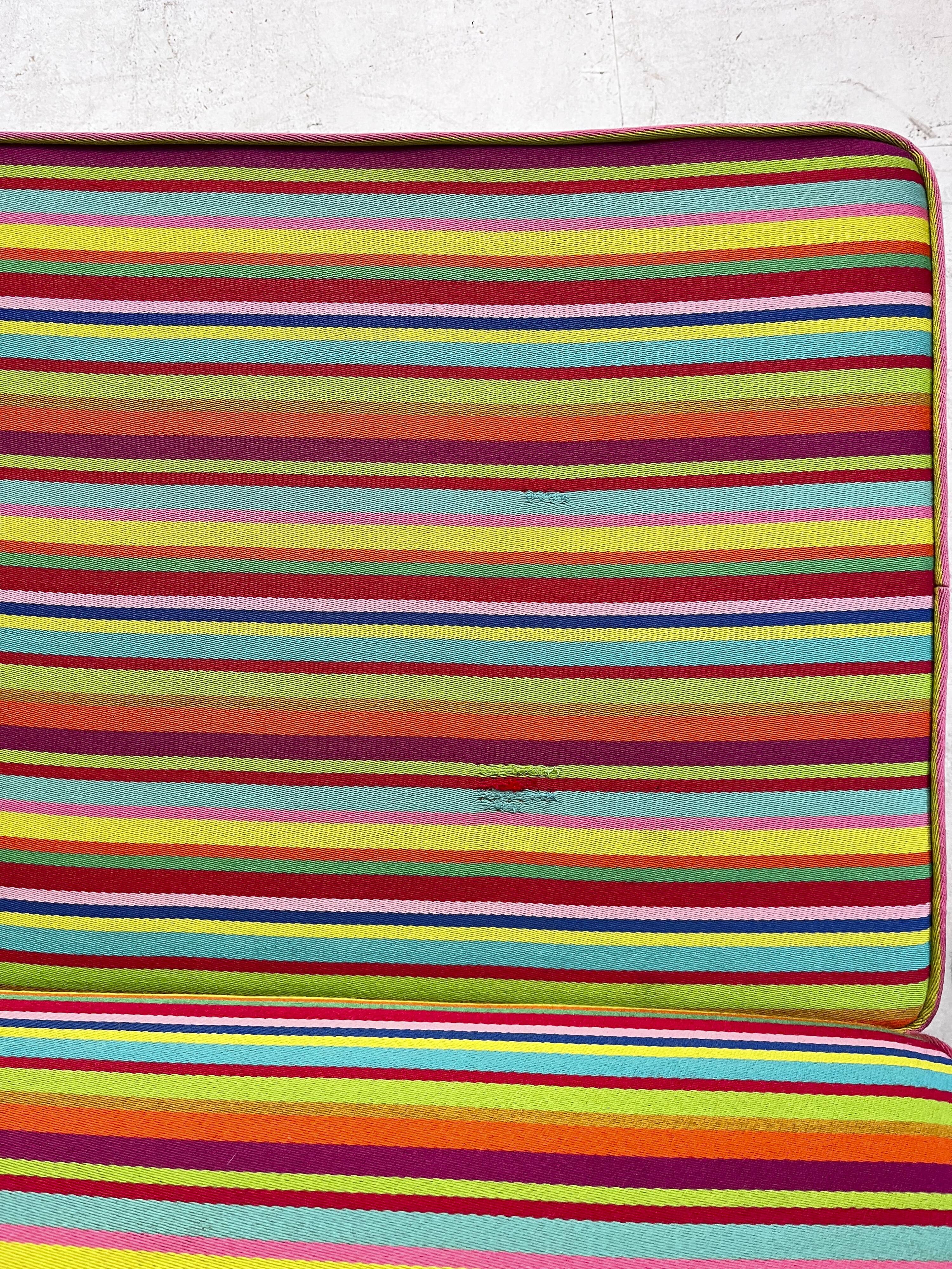 Compact sofa Eames Vitra Alexander Girard Miller stripe fabric