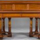 Wilhelmine secretary in walnut & exotic veneer with leather top