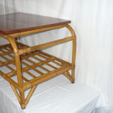 Bamboo coffee table rattan of the 1950s