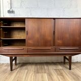 Vintage Scandinavian "highboard" sideboard in teak, 60s