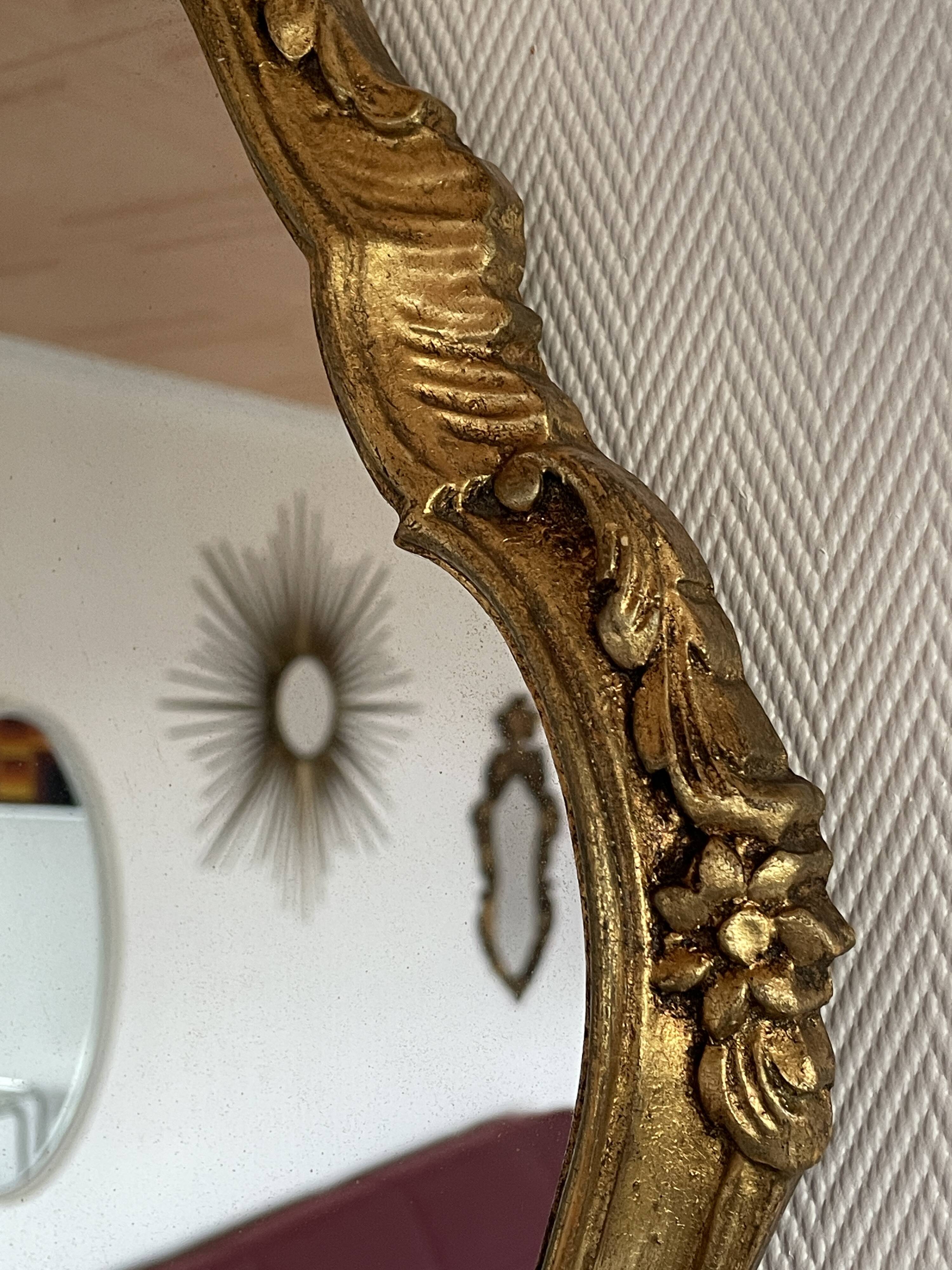 Baroque gilded wood mirror 60x40cm
