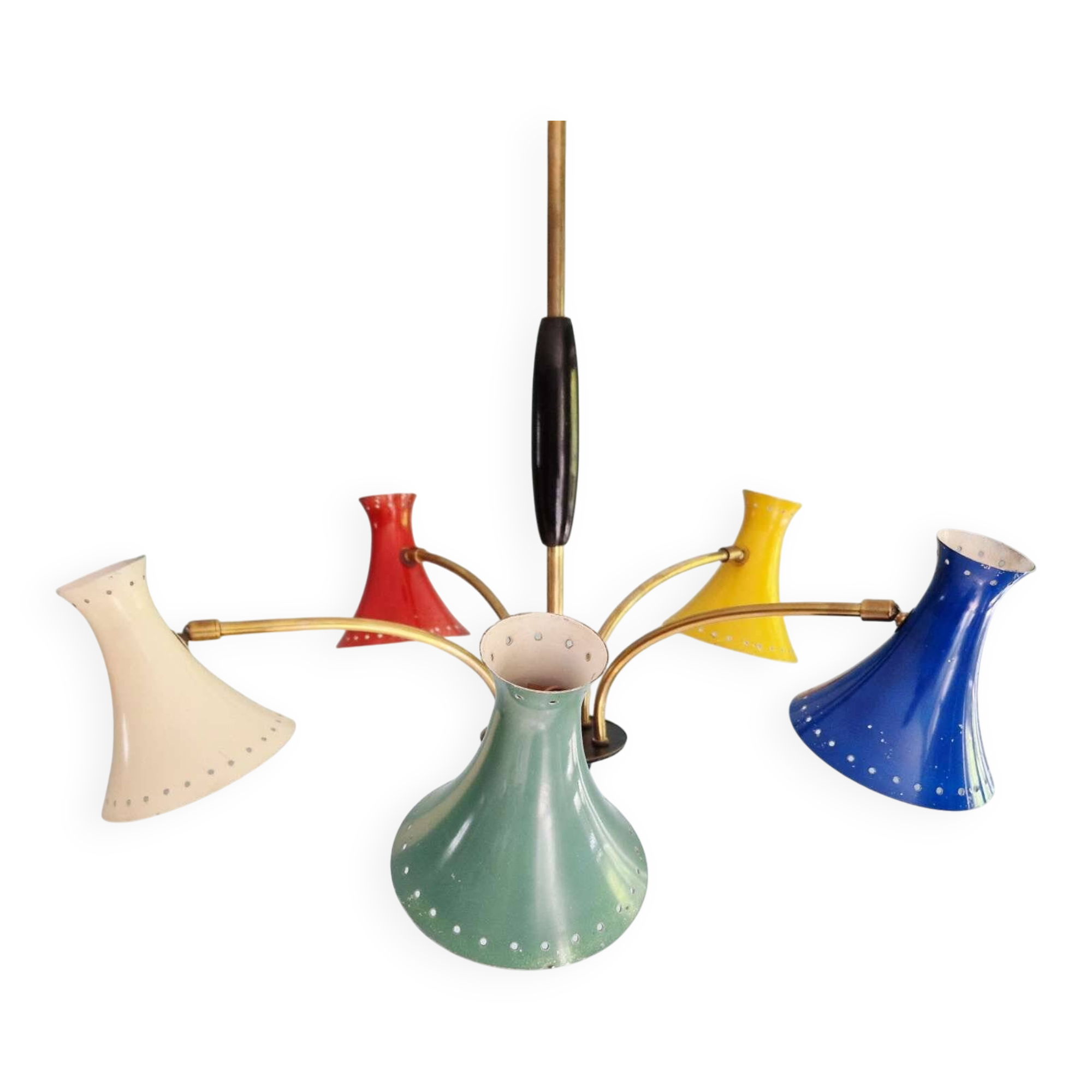 Diabolo articulated chandelier, Italian design, 1950s-60s