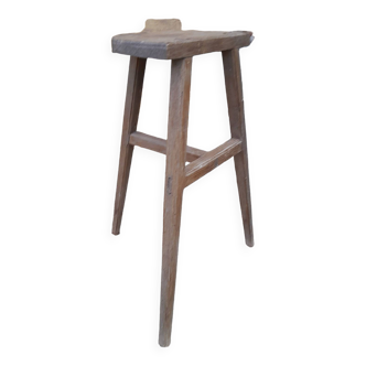 Large old vintage workshop painter's tripod stool