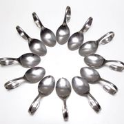 Set of Twelve Steel Serving Spoon by Pinti, Italy, 1980s