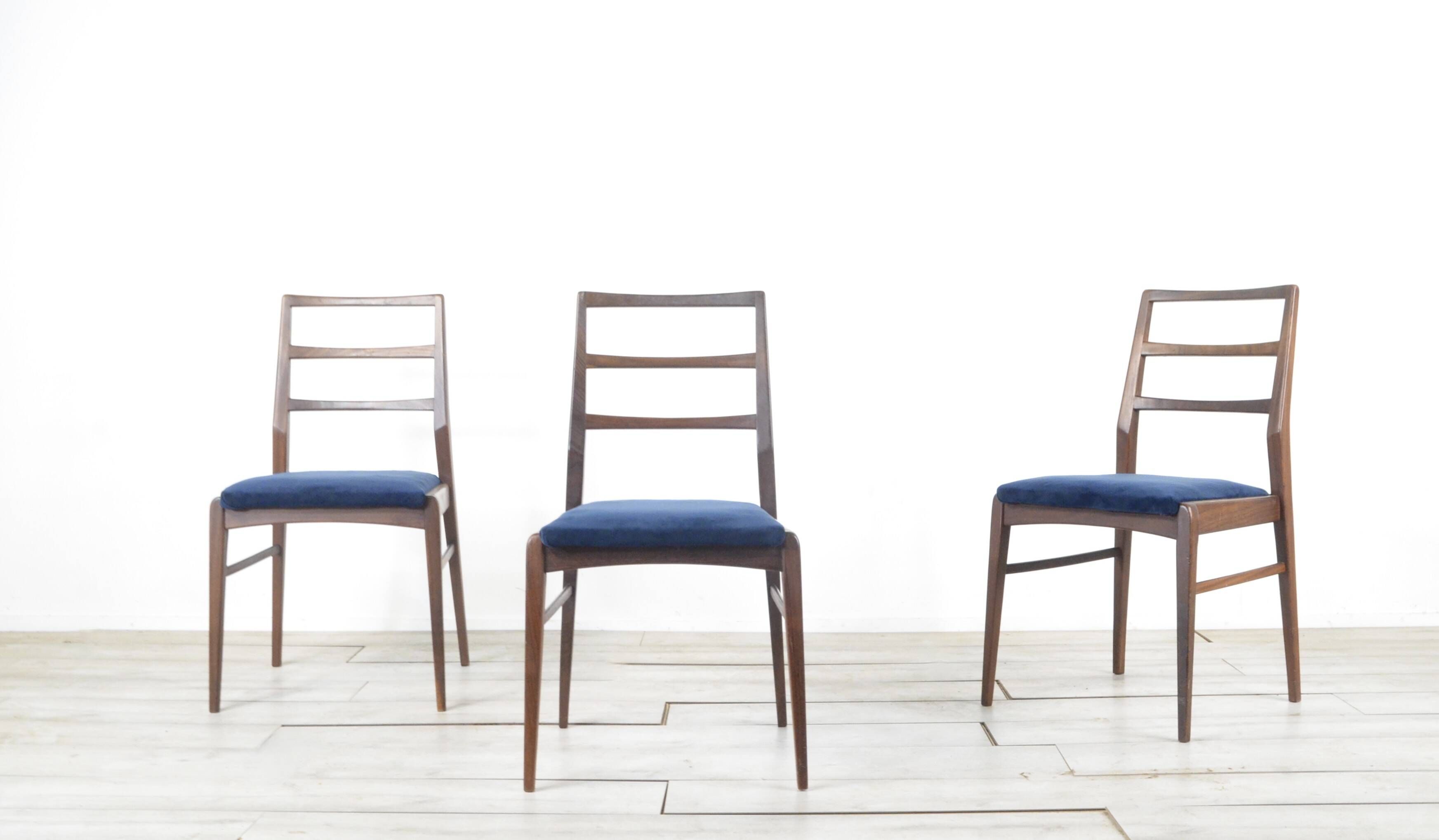 Set Of 4 Vintage Richard Hornby For Heals Fyne Ladye Afromosia Chairs.