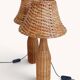 Pair of Table Lamps in Handwoven Wicker and Rattan, France, 1960s