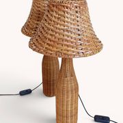 Pair of Table Lamps in Handwoven Wicker and Rattan, France, 1960s