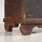 Antique long trunk painted with floral motifs (Year 1876) #1