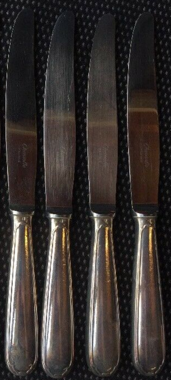Series of 11 large knives Christofle art deco