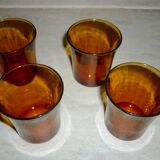 4 vintage Duralex amber glasses