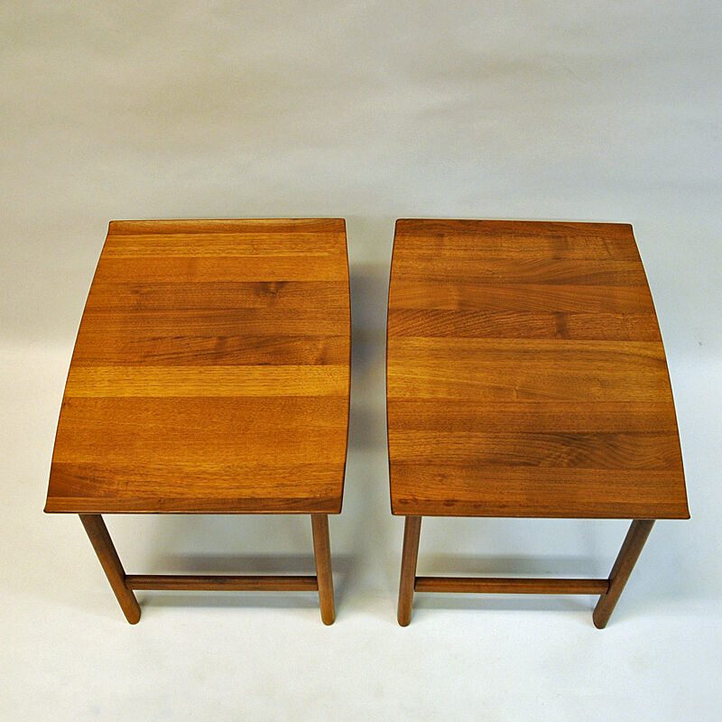 Swedish Teak sidetable pair Frisco by Folke Ohlsson for Tingströms 1960s