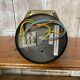 Antique brass lantern ceiling light + 6 faceted beveled glass vintage