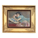 Fille allongée, peinture à l'huile sur panneau signée A Villa, Italie fin du 19ème siècle
