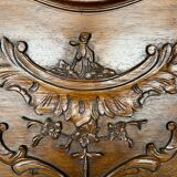 Liège secretary in carved oak in Regency style.