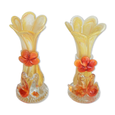 Pair of art glass vases