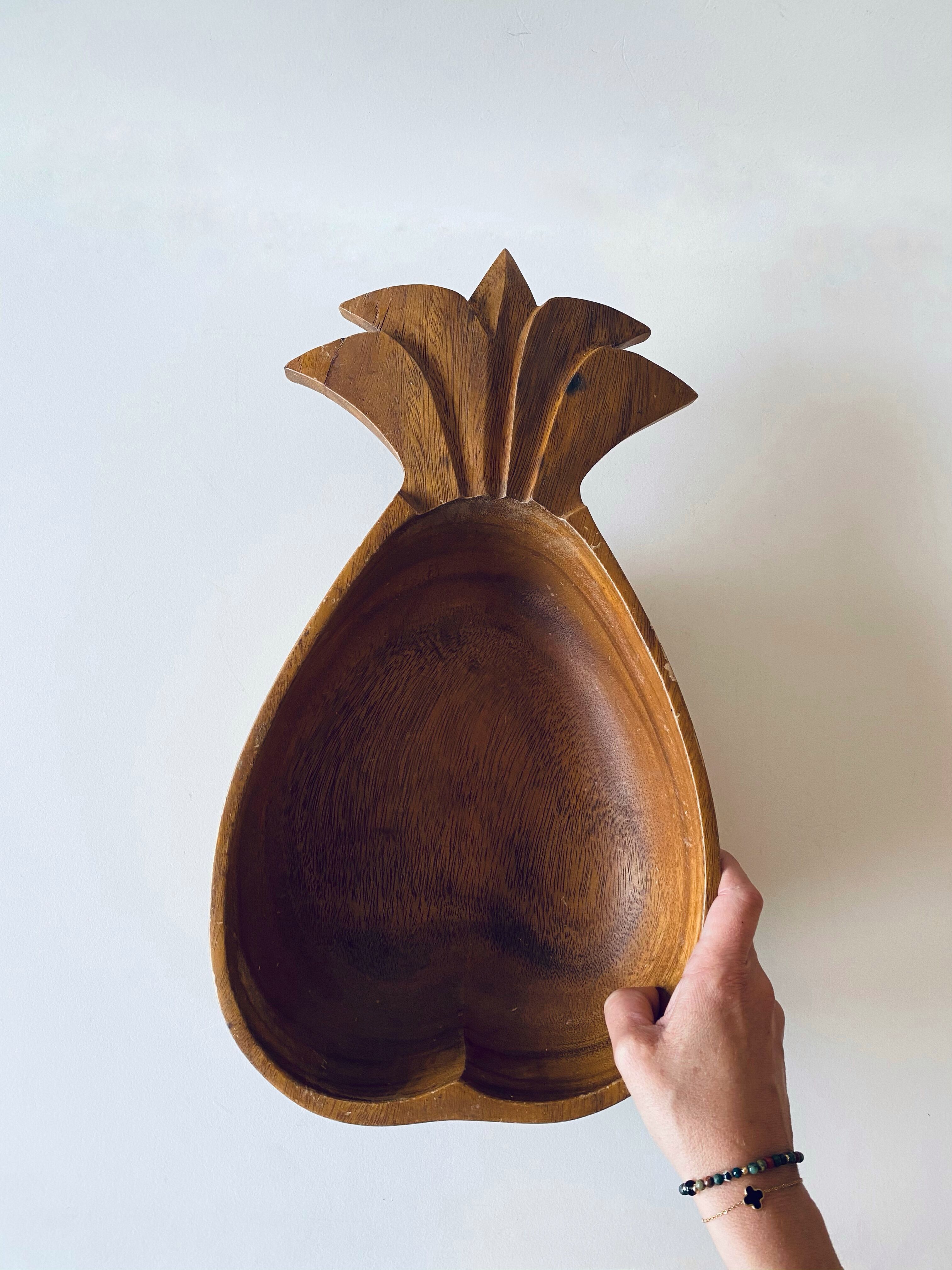 Vintage wooden pineapple cut