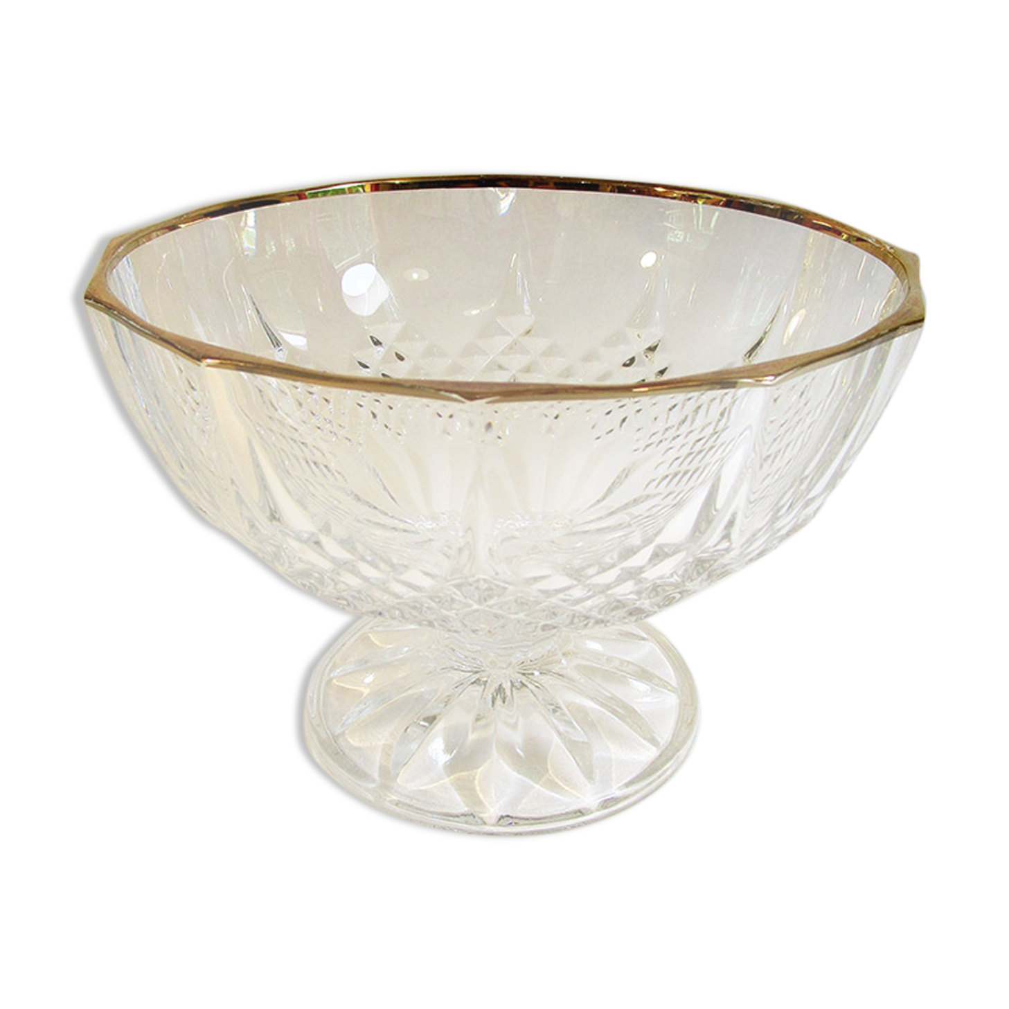 Thick glass stand bowl