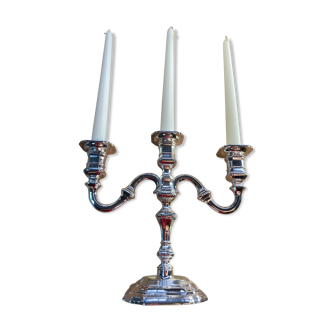 3-pointed silver candlestick with pure silver 1000/1000e
