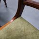 French Art Deco walnut dining chair set with armchairs, France 1930s