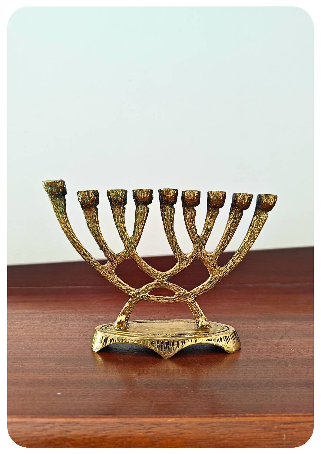 Vintage brass wainberg m8534 israel menora 9 candle holder