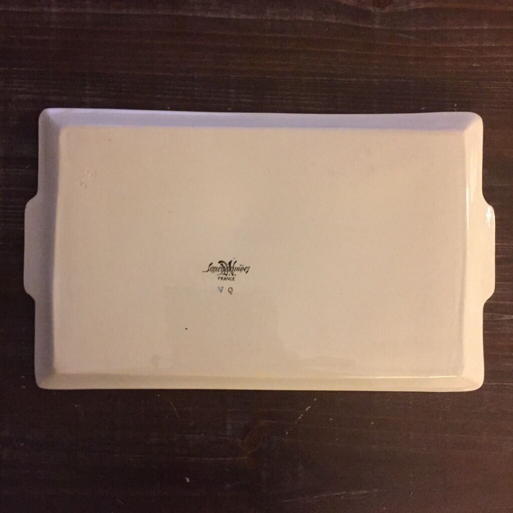 Rectangular dish beige ornate Sarreguemines