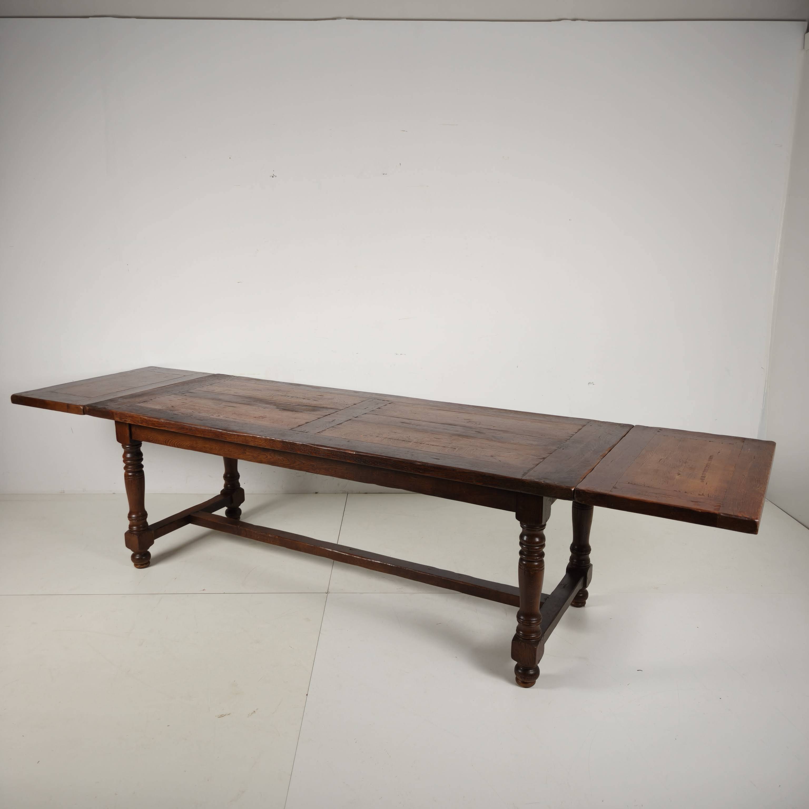 Large French Oak Monastery Table 320/220 cm, early 20th Century