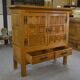 2-door, 2-drawer wardrobe in solid oak and wrought iron, rustic style, 1960s
