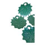 Assiette en barbotine feuille