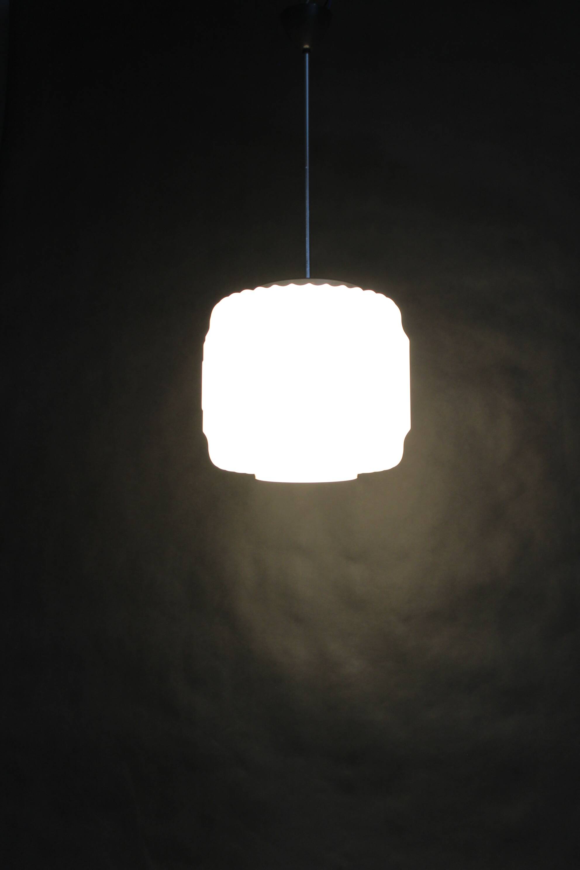1970s Glass Pendant Light, Czechoslovakia