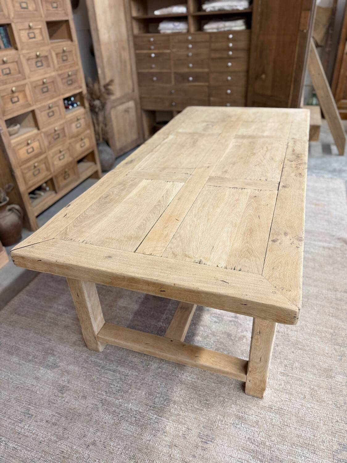 Large farmhouse table with 10 drawers