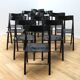 Suite of 12 folding designer chairs