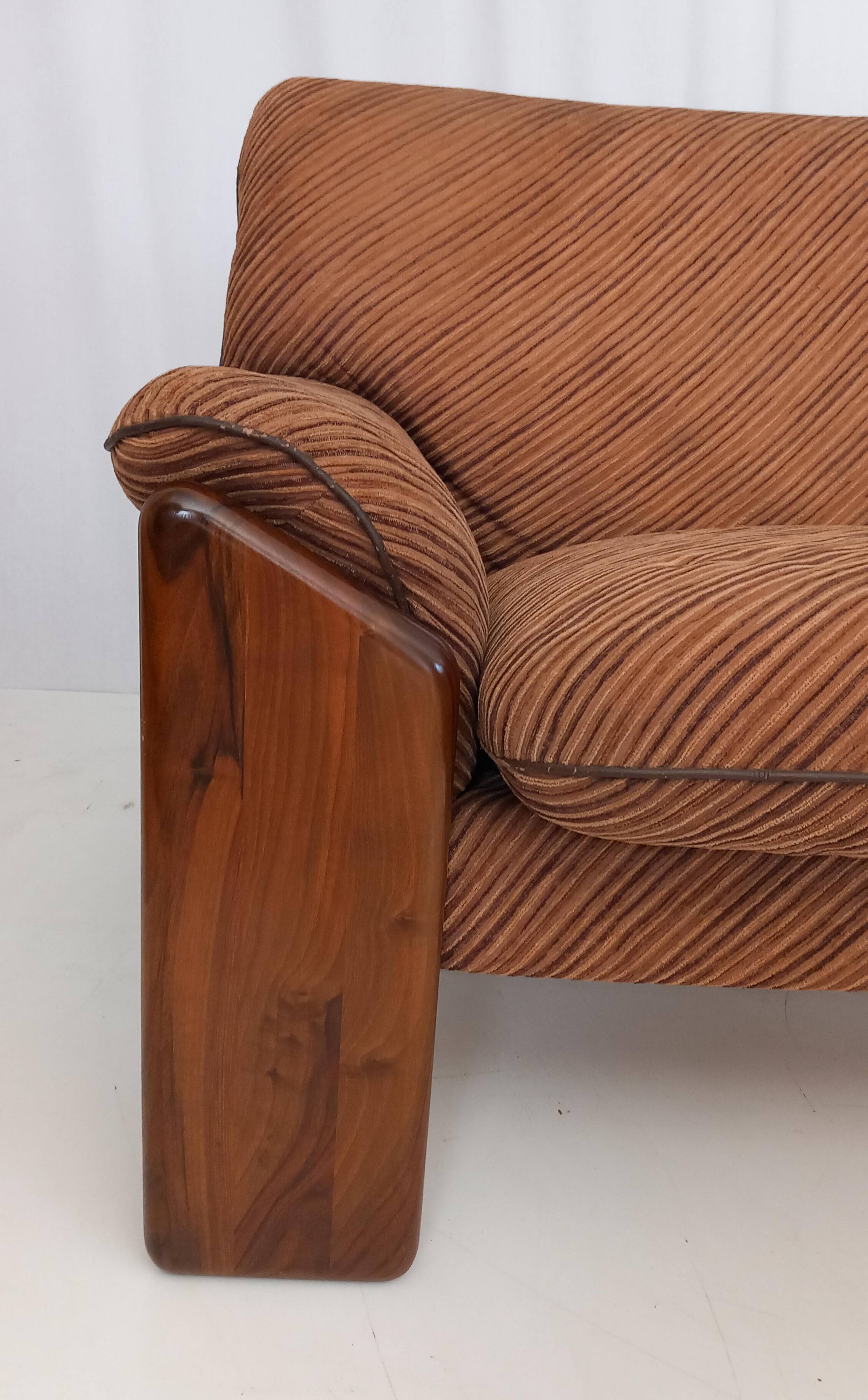 Brown Velvet 3-Seater Sofa by Mobil Girgi, 1970s