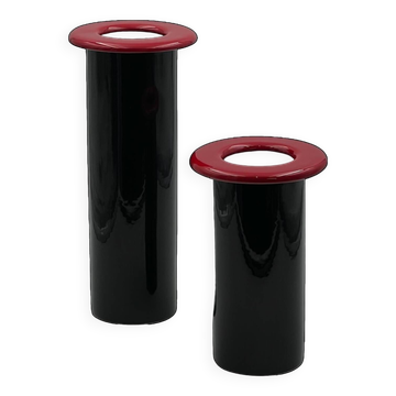 Vases en céramique au design des années 80 - Décoration d'intérieur moderne et vintage Made in Italy - lot de 2