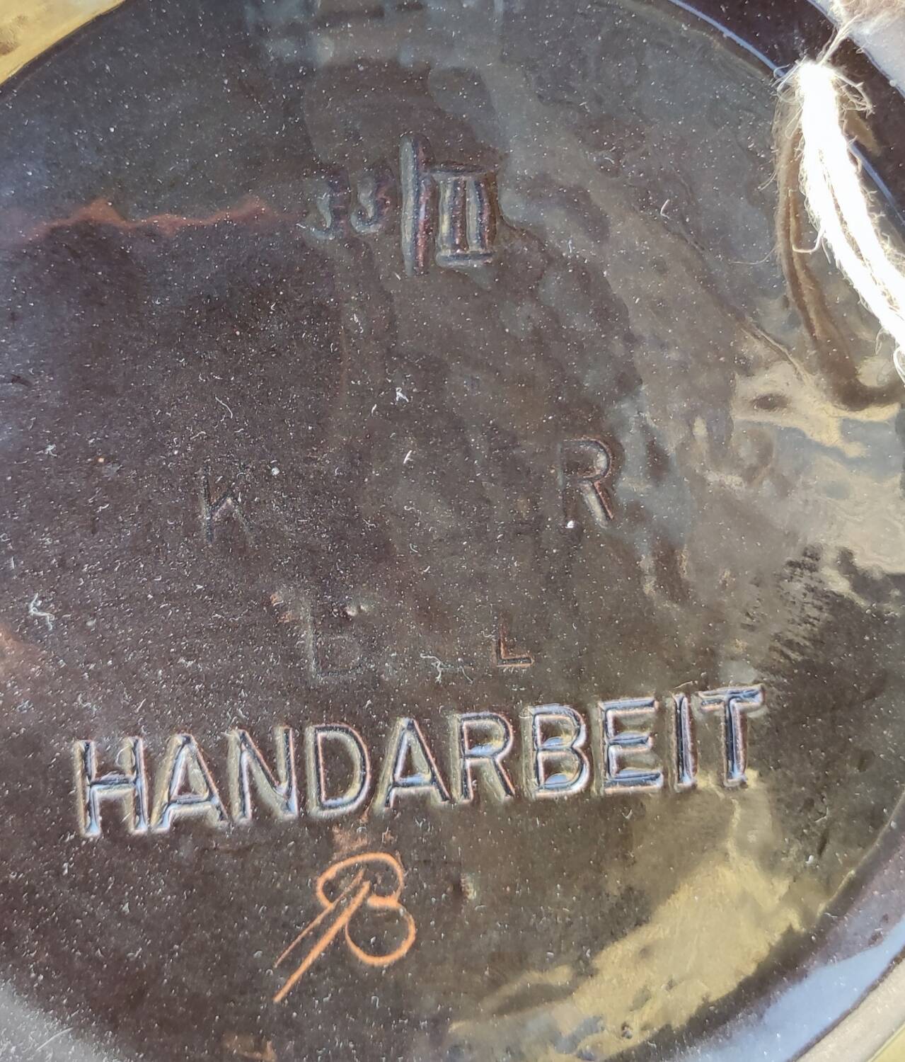 Decorative plate peacock decor Handarbeit Kohler Biel