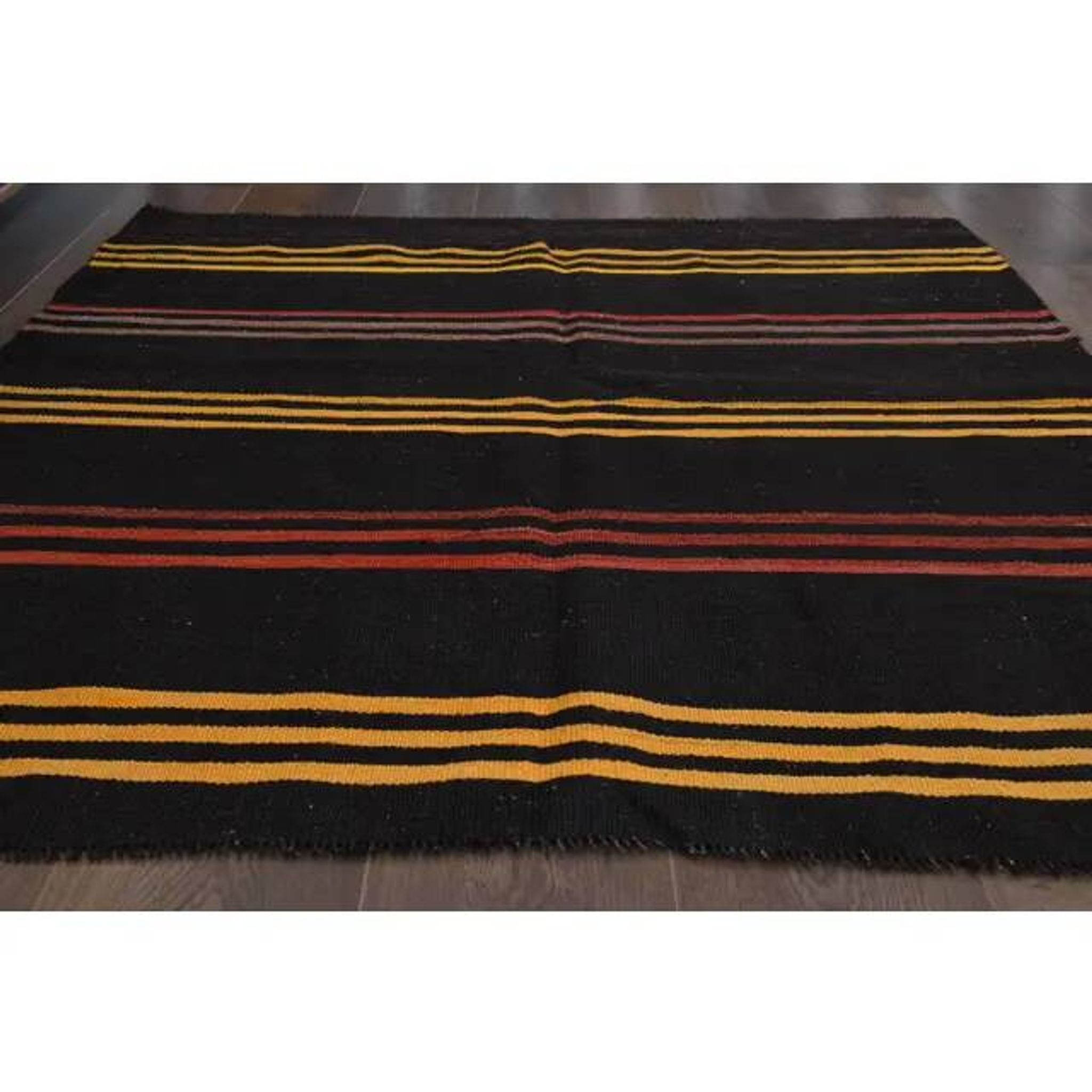 Vintage Turkish Oushak Handmade Wool Cotton Brown Area Rug 128x146