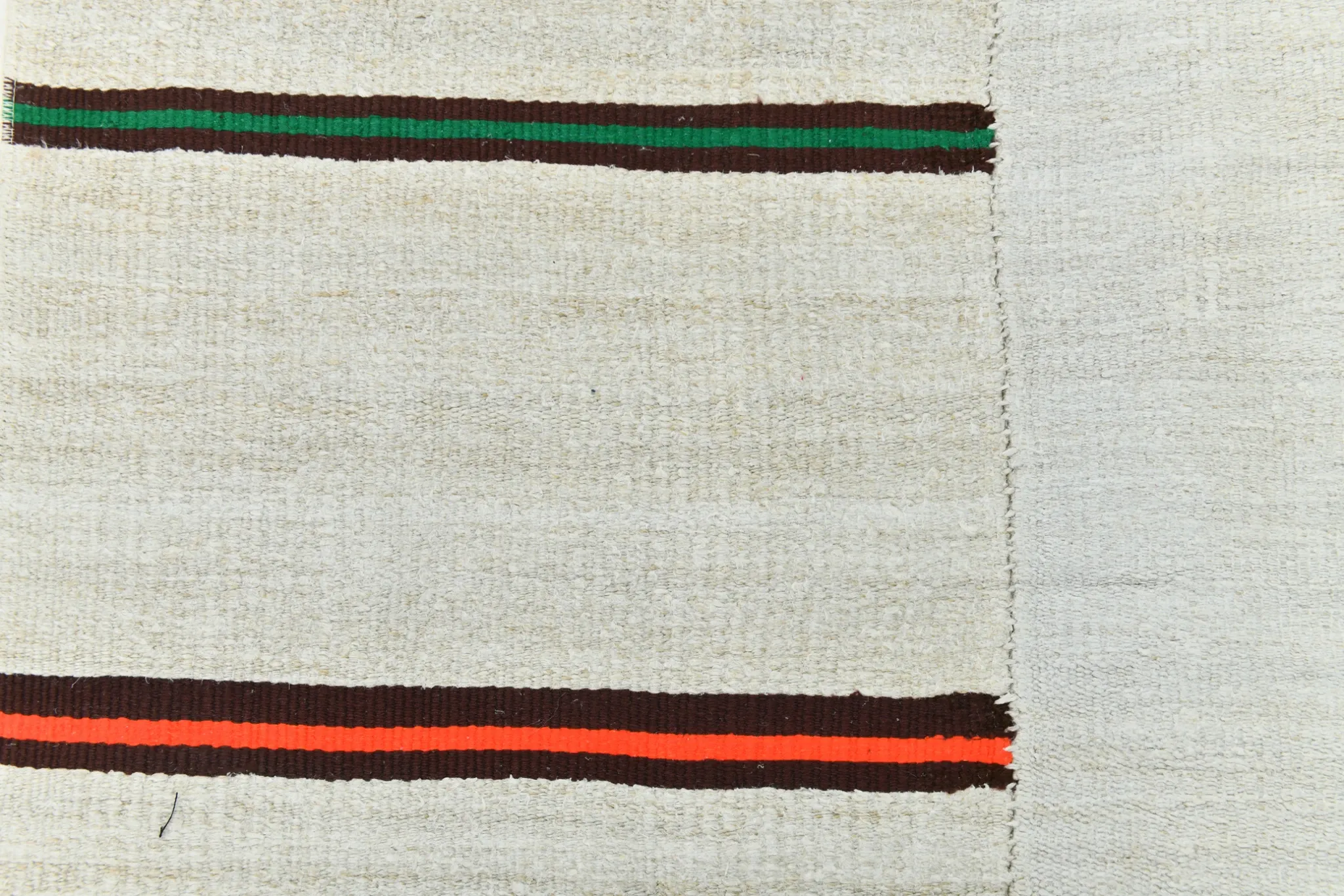 Off White & Cream Mid Century Modern Kilim Rug, Bohemian Living Room Carpet