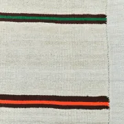 Off White & Cream Mid Century Modern Kilim Rug, Bohemian Living Room Carpet