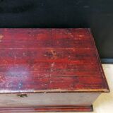 Large vintage chest old wooden trunk