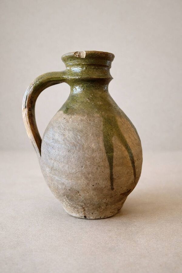 Cruche ancienne en grès émaillé – Europe, XVIIIe / début XIXe siècle