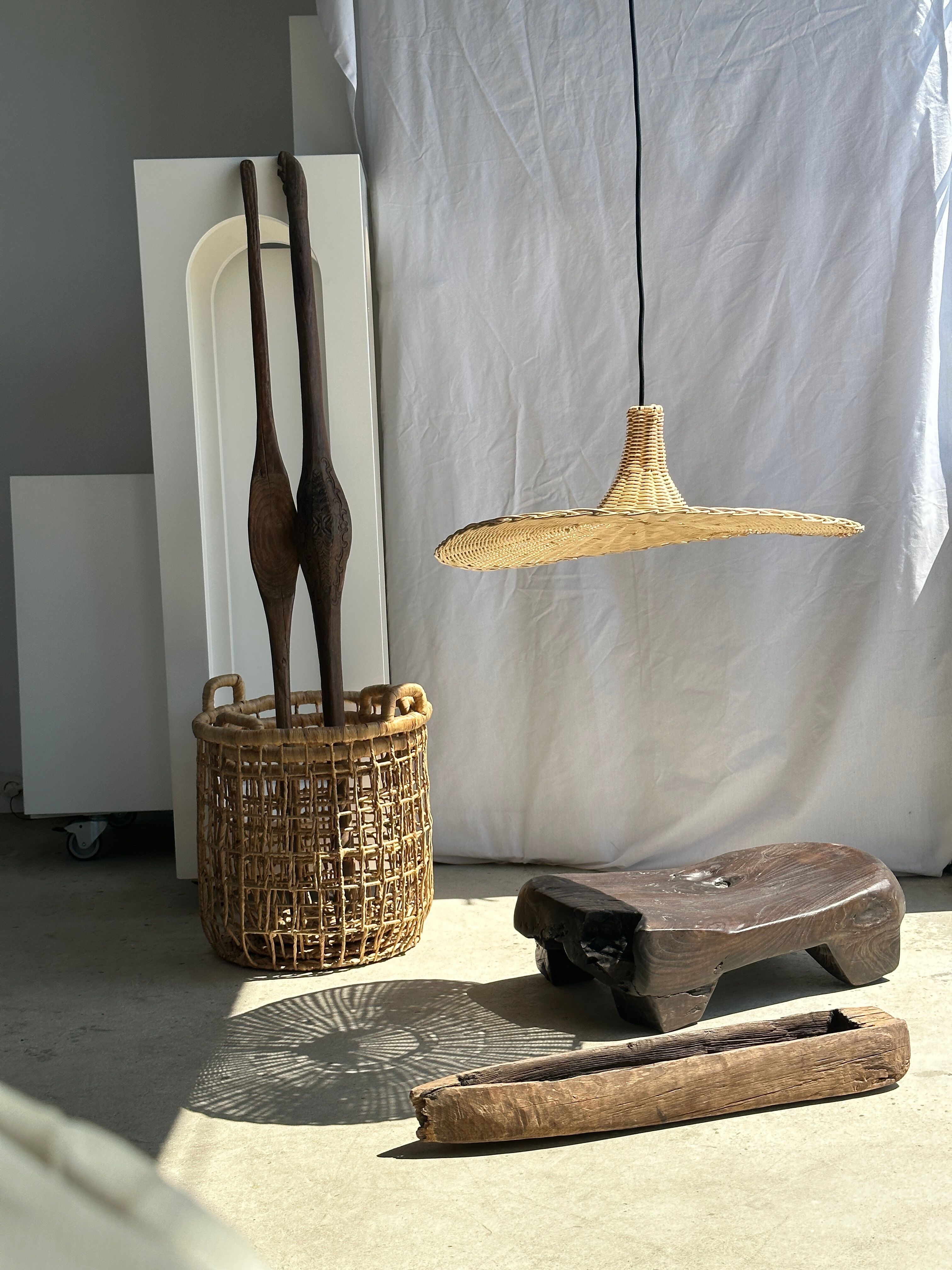 Suspension en rotin en forme chapeau D:60cm