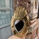 Heart mirror in brass type ex-voto houbbi