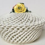 Vintage braided porcelain basket