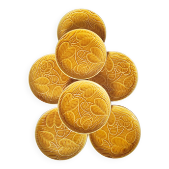 7 assiettes nénuphar Sarreguemines