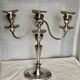Paire de chandeliers métal argenté vintage 1960